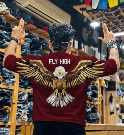 EAGLE PRINTED DROP SHOULDER TSHIRT FOR BOYS