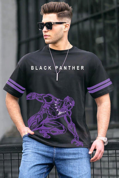 Black panther  printed  Drop shoulder